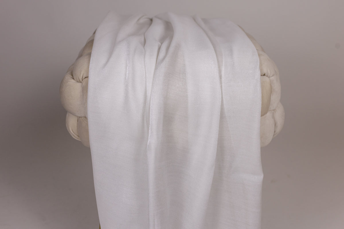 Rafath - Pure White color hijab – Charmeuse Designs
